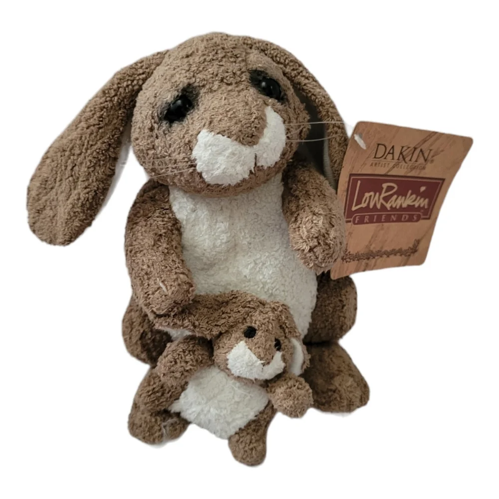 LOU RANKIN - TEENIE WEENIE FRIEND BEATRICE BUNNY & baby bunny Rabbit 6” - Picture 1 of 6